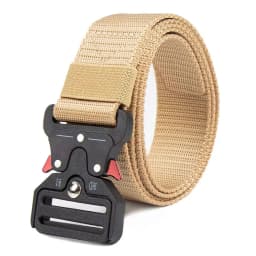 Nylon Military Tactical Belt for Men- 12KN/24KN Black Buckle with Red Safety Lock | Men's Riggers Belt for Work & Outdoor