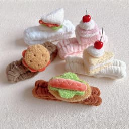 Fun and cute dessert three-dimensional plush cake Swiss curl hair band Women's face band