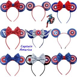 Marvel Captain America Headbands for Women Mickey Ears Hair Accessories Kid Avengers Captain America's Shield Hairband Girl Gift