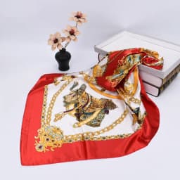 Luxury Silk Shawl Square Scarf Women Print Headband Foulard Satin Hijab Hair Bands Neckerchief Female Head Wraps Bandana 90cm