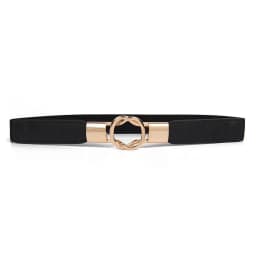 Womens Belt Stretch Elastic Skinny Waist Ladies Dress Waistband Metal Buckle UK