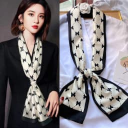 Luxury Design Skinny Silk Scarf Women Fashion Hair Ribbons Headbands Bandana Female Bag Wrist Wrap Neckerchief Foulard Neck Ties