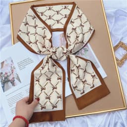 Luxury Design Skinny Silk Scarf Women Fashion Hair Ribbons Headbands Bandana Female Bag Wrist Wrap Neckerchief Foulard Neck Ties