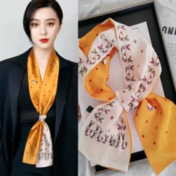 Luxury Design Skinny Silk Scarf Women Fashion Hair Ribbons Headbands Bandana Female Bag Wrist Wrap Neckerchief Foulard Neck Ties