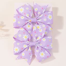 2pcs Girls Cute Printing Dot Bows Hair Accessories Hair Clips Handmade Bows Clips Hair Pin Kawaii Child Accessories