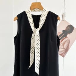 Retro Narrow LongThin Scarf Polka Dots Women Tie Multifunction Hairs Band Bags Handle Decoration Scarfs Fashion Accessories
