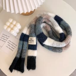 2025 Women's Thin Narrow Long Colorful Striped Scarf Autumn and Winter New Design Hot Girl All-Match Decorative Scarf