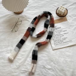 2025 Women's Thin Narrow Long Colorful Striped Scarf Autumn and Winter New Design Hot Girl All-Match Decorative Scarf