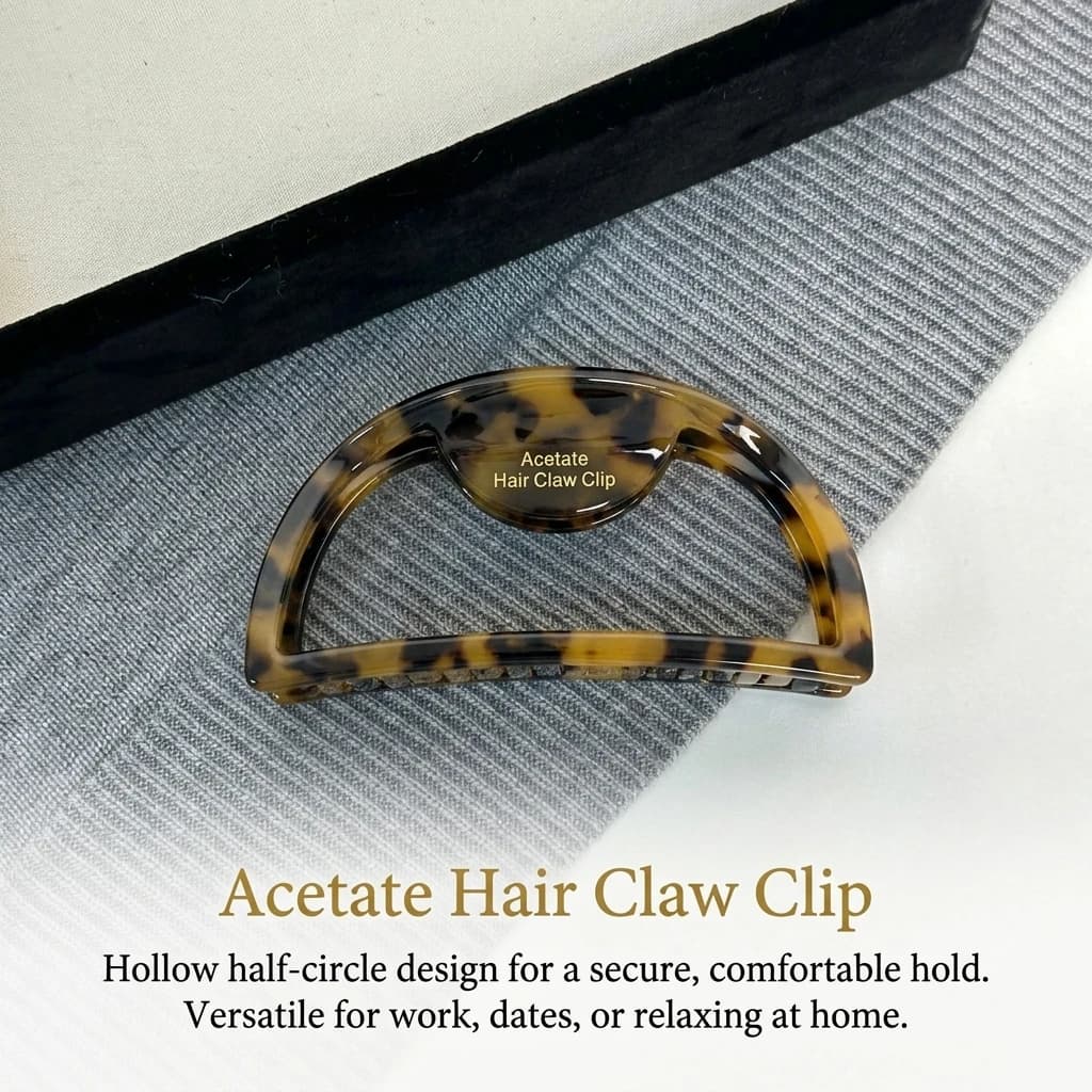 Women's Hair Claw Clips European And American Hair Accessories Hollow Hair Claw Clip Acetic Acid Grip Large Meatball Hair Claw