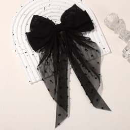 BABY BOWS 1Pcs Big Bowknot Yarn Hair Clip for Women Girls Elegant Polka Dot Hairgripes 6x11inch Ponytail Holder Headwear Clips