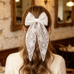 BABY BOWS 1Pcs Big Bowknot Yarn Hair Clip for Women Girls Elegant Polka Dot Hairgripes 6x11inch Ponytail Holder Headwear Clips