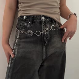 Women's Cosplay Waist Chain Belt Female Black Gems Stone Crystal Halloween Costume Gothic Accessories Punk Jeans Waistband