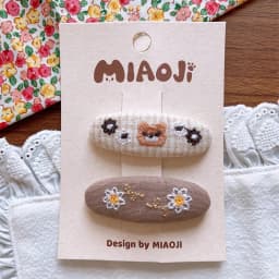 New Children Embroidered Cute Flower Hair Clips Fashion Sweet School Girls Water Droplet Hairpin Girl Baby Kid Headwear BB Clips