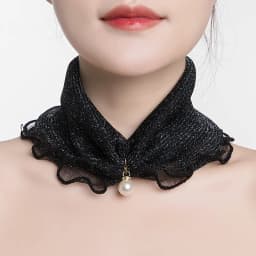 New 15x7CM Fashionable And Versatile Imitation Pearl Mesh Cover Neck Protection Scarf Decoration Small Scarf