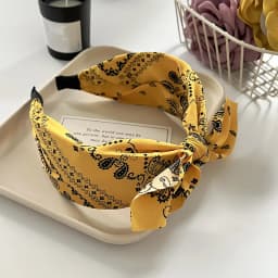 Paisley Bandana Hairbands for Women Fashion Top Knotted Bow Headband Cute Rabbit Ear Turban Headwrap Hair Band Girls Accessories