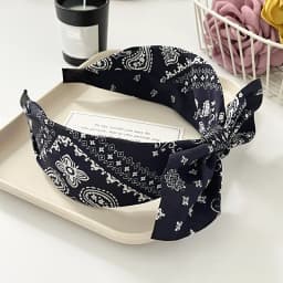 Paisley Bandana Hairbands for Women Fashion Top Knotted Bow Headband Cute Rabbit Ear Turban Headwrap Hair Band Girls Accessories