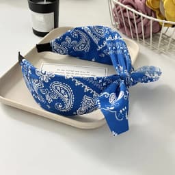 Paisley Bandana Hairbands for Women Fashion Top Knotted Bow Headband Cute Rabbit Ear Turban Headwrap Hair Band Girls Accessories