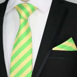 Newest Tie Set 8CM Mens Necktie Handkerchief Neck Ties Sets For Man Yellow Color Plaids Stripes Jacquard Cravat Business Party