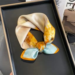 Fashion 100% Real Silk Scarf 53cm Square Bandelet Women's Silk Temperament Small Scarf Neck Decorative Wrap Printed Scarves