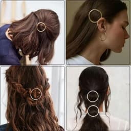 2025 Simple Fashion Metal Hair Accessories Hair Clip Pin Metal Geometric Alloy Moon Circle Hairgrip Barrette Girls Headwear