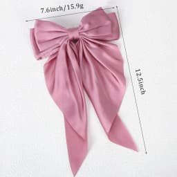Girls Long Big Bow Float Satin Clips Back Head Hair Clip Internet Red with The Same Temperament Elegant Hair Accessories Gifts