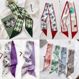 White and tender light-colored small silk scarves for Women, Lightweight Versatile Bandana Style, Daily Office Party Vacation