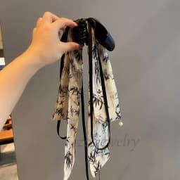 New Chinese Ink Style Bow Hair Clip Long Ribbon Ancient Hanfu Hair Accessory