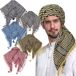 New Large Arab Shemagh Headscarf with Tassel Costume Desert Scarf Head Neck Face Wrap for Men Women