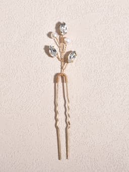 6pcs Faux Pearl Decor Hair Pins, Handcrafted U-shaped Hair Accessories, Fashionable Wedding Headwear Bridal Accessories
