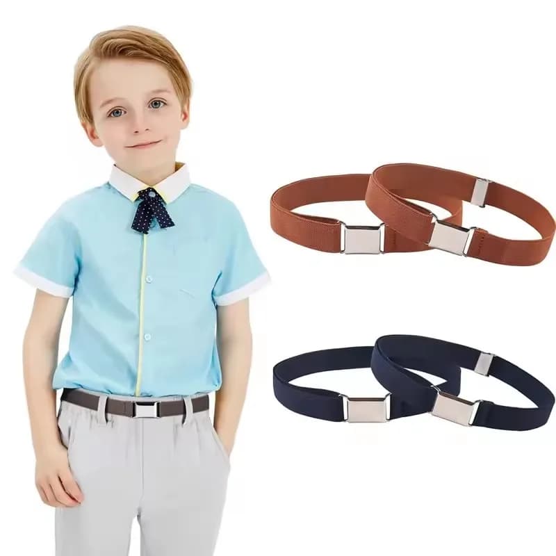 1pcs Kids Elastic Belts Boy Girl Adjustable Elastic Canvas Waistband Stretch Waist Belt With Buckle Student Belt Neutral Belts