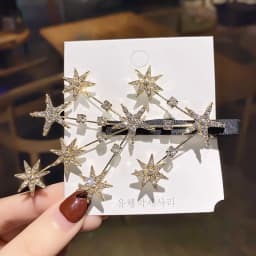 1pc New alloy starry hair clip with side bangs and broken hair clips, duckbill clip headband and hair accessories