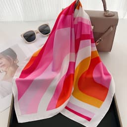 Vintage Print Satin Square Scarf Soft Lightweight Women’s Fashion Accessory for Hair Neck Shawl Elegant Hair Scarf