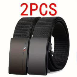 Men's Belt Outdoor Leisure Sports Belt Toothless Quick Release Automatic Buckle Quality Black Belt