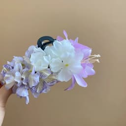 Super Fairy Emulational Lily Flower Hair Claw Clips for Women Mori Style Acrylic Shark Clip Travel Party New Accessories