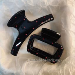 2Pcs Vintage Geometric Square Cross Red Point Dot Hair Claw Clip Women Girl Barrette Hairpin Hair Grab Shark Clip Accessories