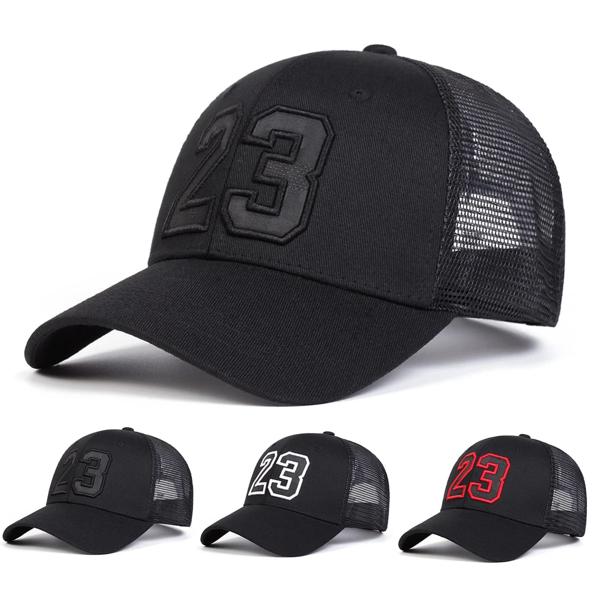 Unisex 23 Embroidery Baseball Net Caps Hip Hop Cap Spring Summer Outdoor Adjustable Casual Hats Sunscreen Hat 