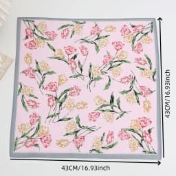 3 Packs of Elegant Flower Handkerchiefs for Women, Pure Cotton Sweat Towels, Flap Pocket Pants Towels, Wedding Supplies, Business Gifts, Mother's Day Gifts