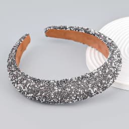 Glitter Rhinestone Pearl Hair Band Vintage Thick Sponge Headbands Fashion Non Slip Hair Hoop For Women Girls Evening Dress Decor
