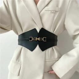 1pcs Waist Cincher Women's Black Stretchable Adjustable Wide Belt to Match Suit Waist Belt Retro Fashion All-Match Sweater Belt