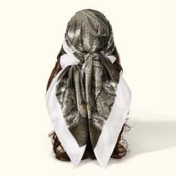 Fashion Square Silk Scarf Women Printed Chain Satin Neckerchief Mulim Hijab Luxury Shawl Hairband Bandana Foulard 90*90cm