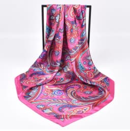 High Quality Silk Scarves Women Square Satin Hijab Scarf Plain Handkerchief Shawls Wraps Head Female Headband Islamic Bandanna