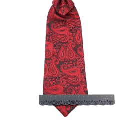Newest Men's Soild Color Tie Brooch Set Red Ajustable NeckTie Luxury Gemstone Brooch Classic Suit Tuxedo Groom Wedding Accessory