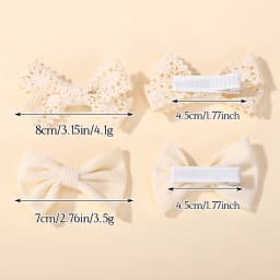 4Pcs/Set Solid Color Lace Hair Clips for Girls Handmade Velvet Bowknot Baby Hairpins Headwear Hair Accessories Wholesale