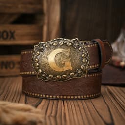 1pc Western Cowboy Style Belt - Suitable for Both Men and Women. Western Buckle PU Embossed Belt. Unique and Retro Design
