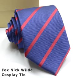 Cos ZOO Nick Wilde Cosplay Costume Fox Nick Wilde Cosplay Tie Halloween Classic Stripe Red Blue Accessories Gift For Man