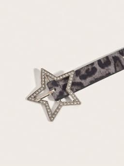 1pc Women's Y2K Star Studded Metal Hollow Star Belt, Suitable For Casual Daily Wear