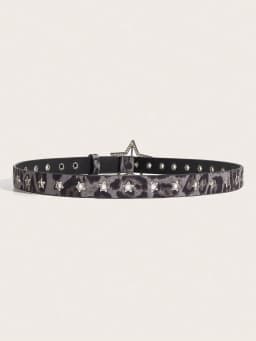 1pc Women's Y2K Star Studded Metal Hollow Star Belt, Suitable For Casual Daily Wear