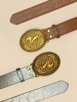 Western Retro Women's Belt with Carved Horse Image Buckle, Jeans Belt, Daily Casual Versatile Belt