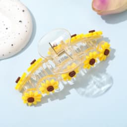 AWAYTR New Sunflower Hair Claw Clips for Women Sweet Large Shark Clip Hair Claw Crab Clamp Barrettes Hair Accessories