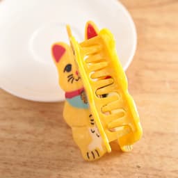 1 piece personalised Chinese gold yellow Lucky fortune Cat hair claw clip